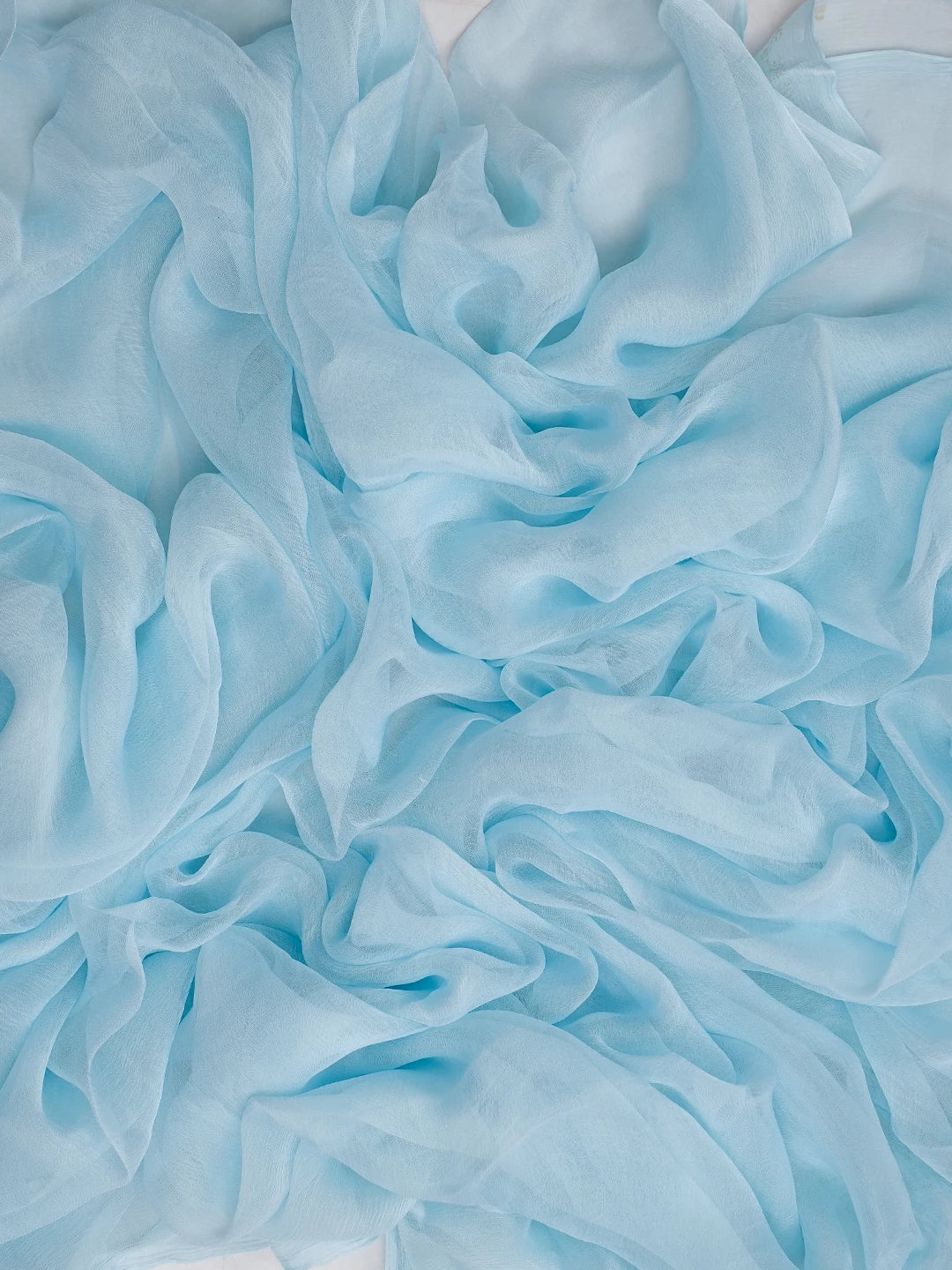 Ada Hand Embroidered Sky Blue Muslin Lucknowi Chikankari Unstitched Suit Piece With Cutdana Work 01A814887