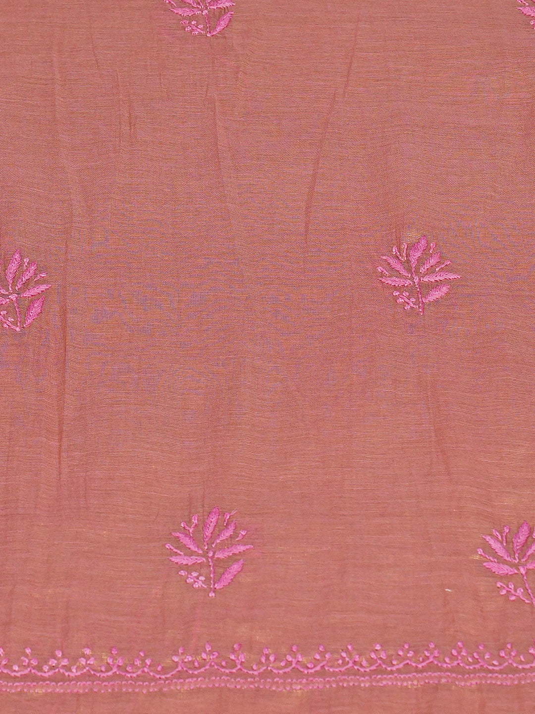 Ada Hand Embroidered Dusty Pink Tissue Lucknowi Chikankari Unstitched Kurta Dupatta Set 01A779560