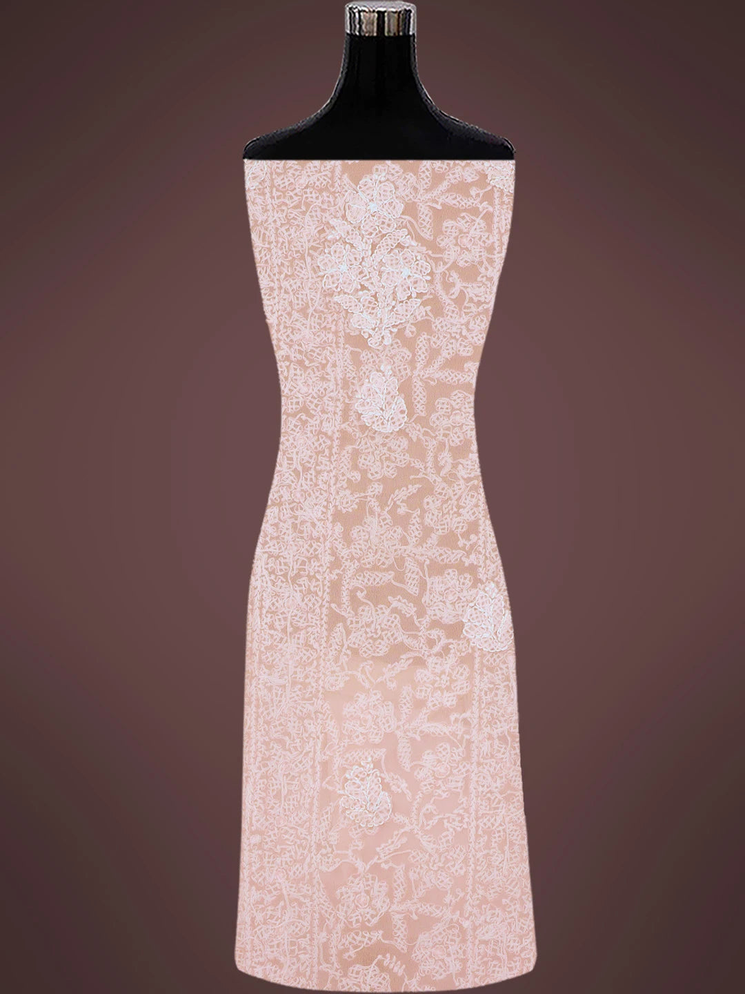 Ada Hand Embroidered Peach Georgette Lucknowi Chikankari Unstitched Suit Piece 01A816603