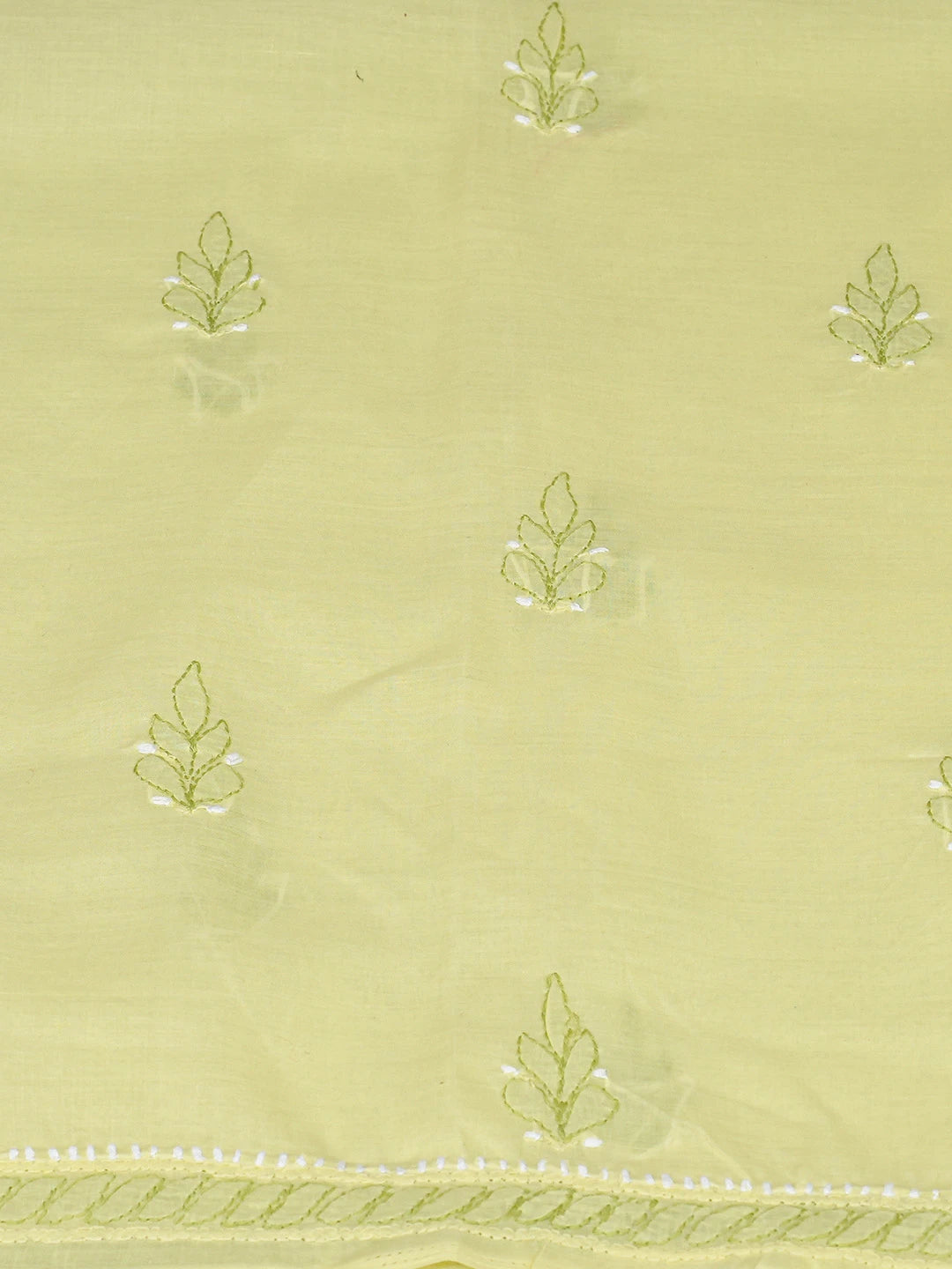 Ada Hand Embroidered Lemon Cotton Lucknowi Chikankari Unstitched Suit Piece 01A818749