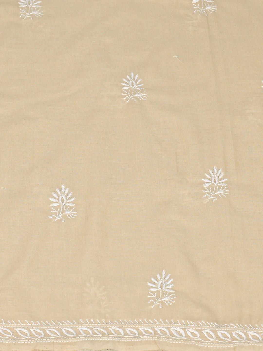 Ada Hand Embroidered Fawn Cotton Lucknowi Chikankari Unstitched Suit Piece 01A773682