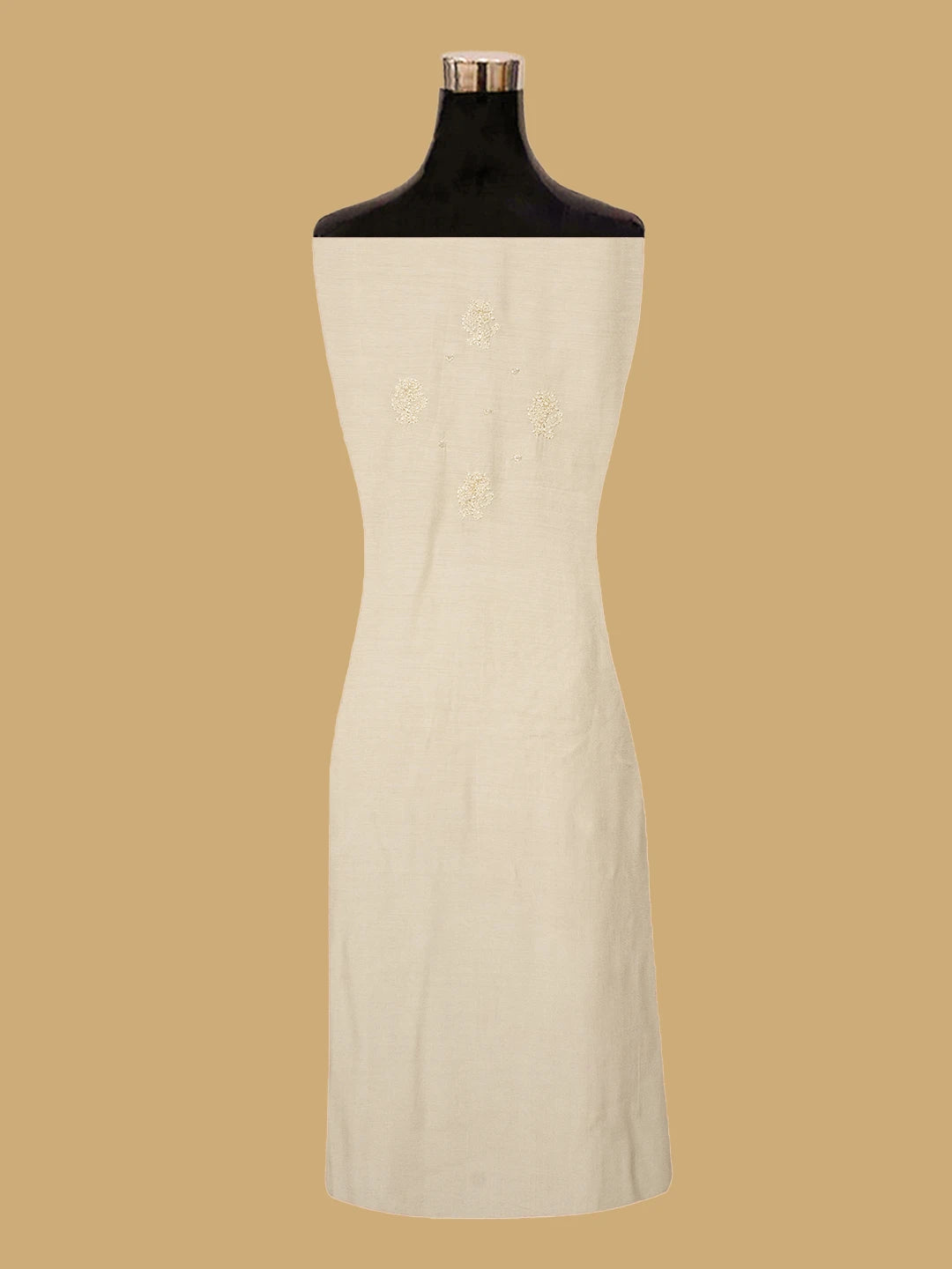 Ada Hand Embroidered Fawn Muslin Lucknowi Chikankari Unstitched Suit Piece With Cutdana Work 01A814878