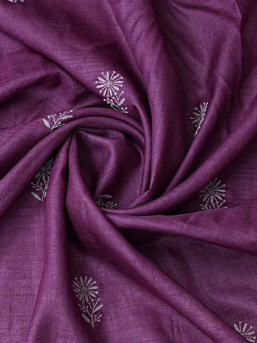 Ada Hand Embroidered Purple Silk Lucknowi Chikankari Unstitched Suit Piece 01A775431