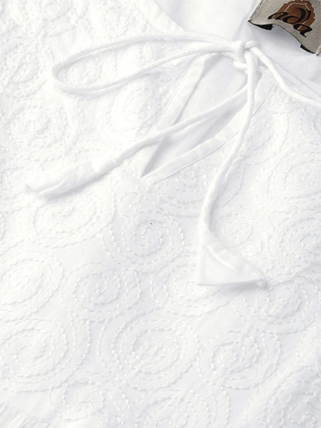 Ada Hand Embroidered White Cotton Lucknowi Chikankari Top A100235