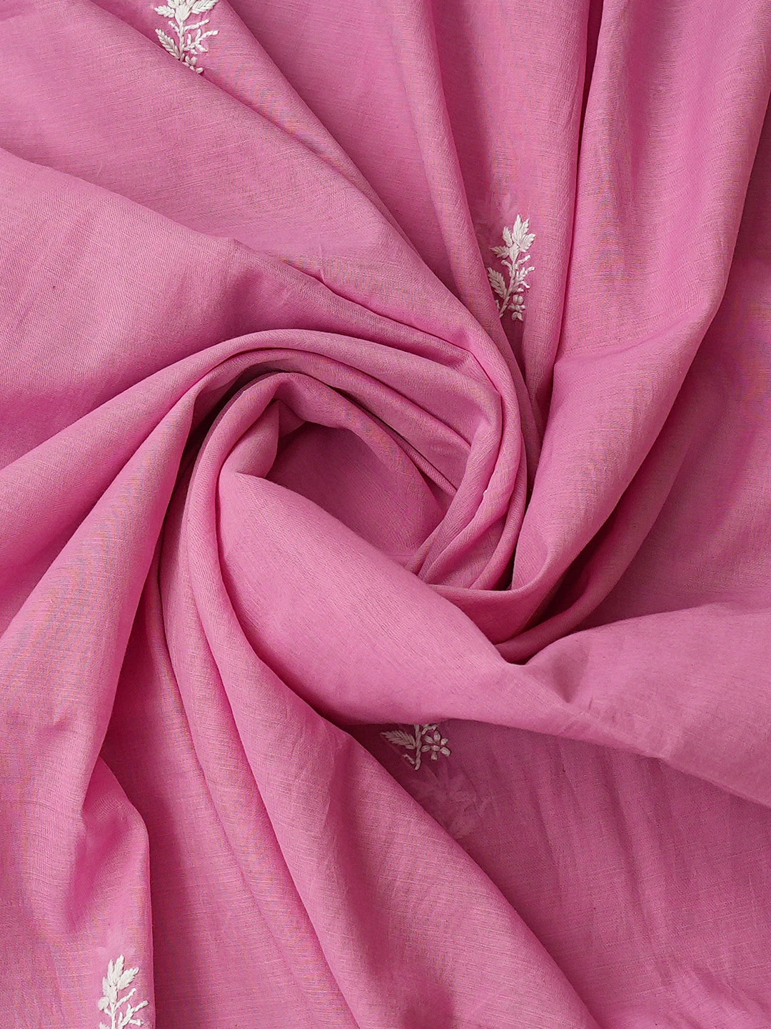 Ada Hand Embroidered Pink Chanderi Lucknowi Chikankari Unstitched Kurta Dupatta Set 01A818429