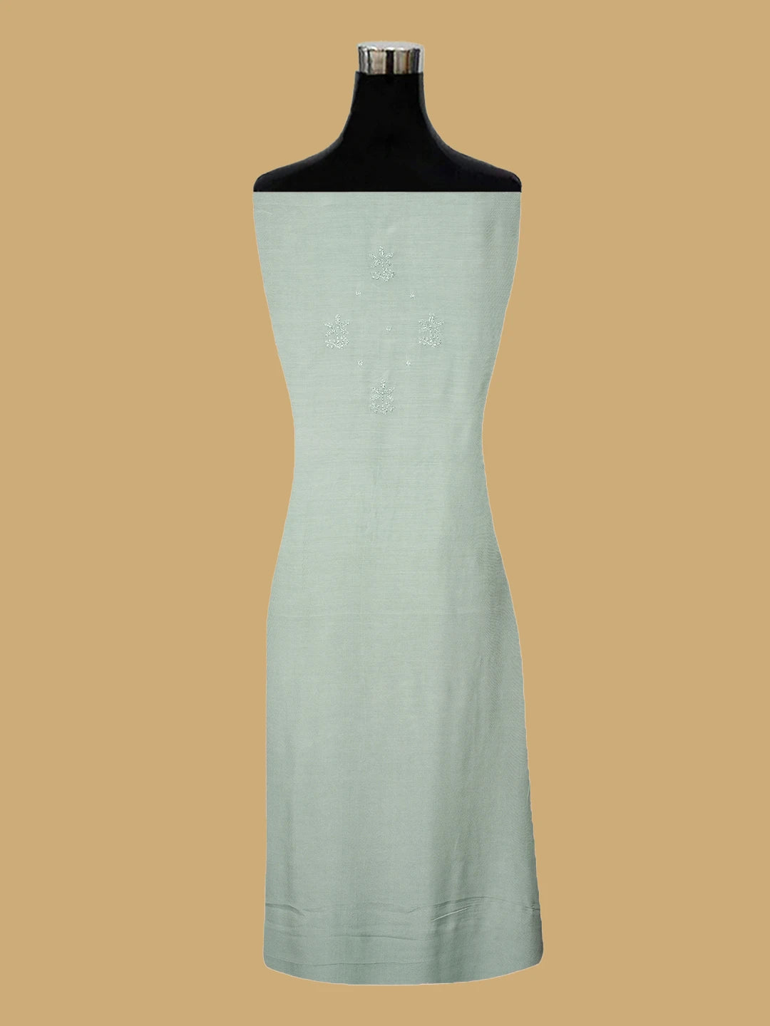 Ada Hand Embroidered Celadon Green Muslin Lucknowi Chikankari Unstitched Suit Piece With Cutdana Work 01A814819