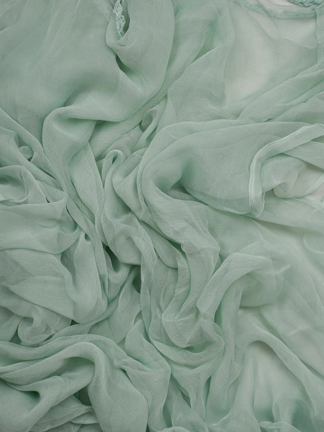 Ada Hand Embroidered Celadon Green Muslin Lucknowi Chikankari Unstitched Suit Piece With Cutdana Work 01A814819