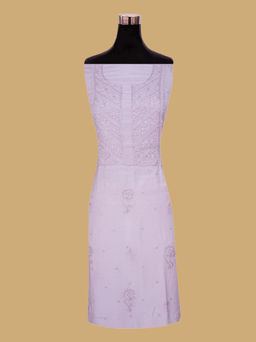 Ada Hand Embroidered Thistle Purple Muslin Lucknowi Chikankari Unstitched Suit Piece With Cutdana Work 01A814879