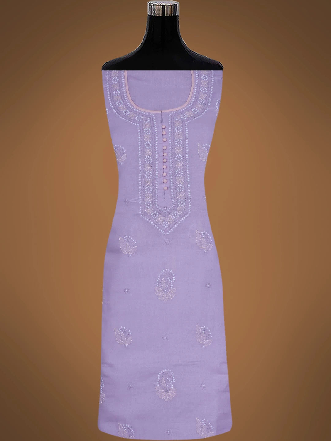 Ada Hand Embroidered Mauve Cotton Lucknowi Chikankari Unstitched Suit Piece 01A818844