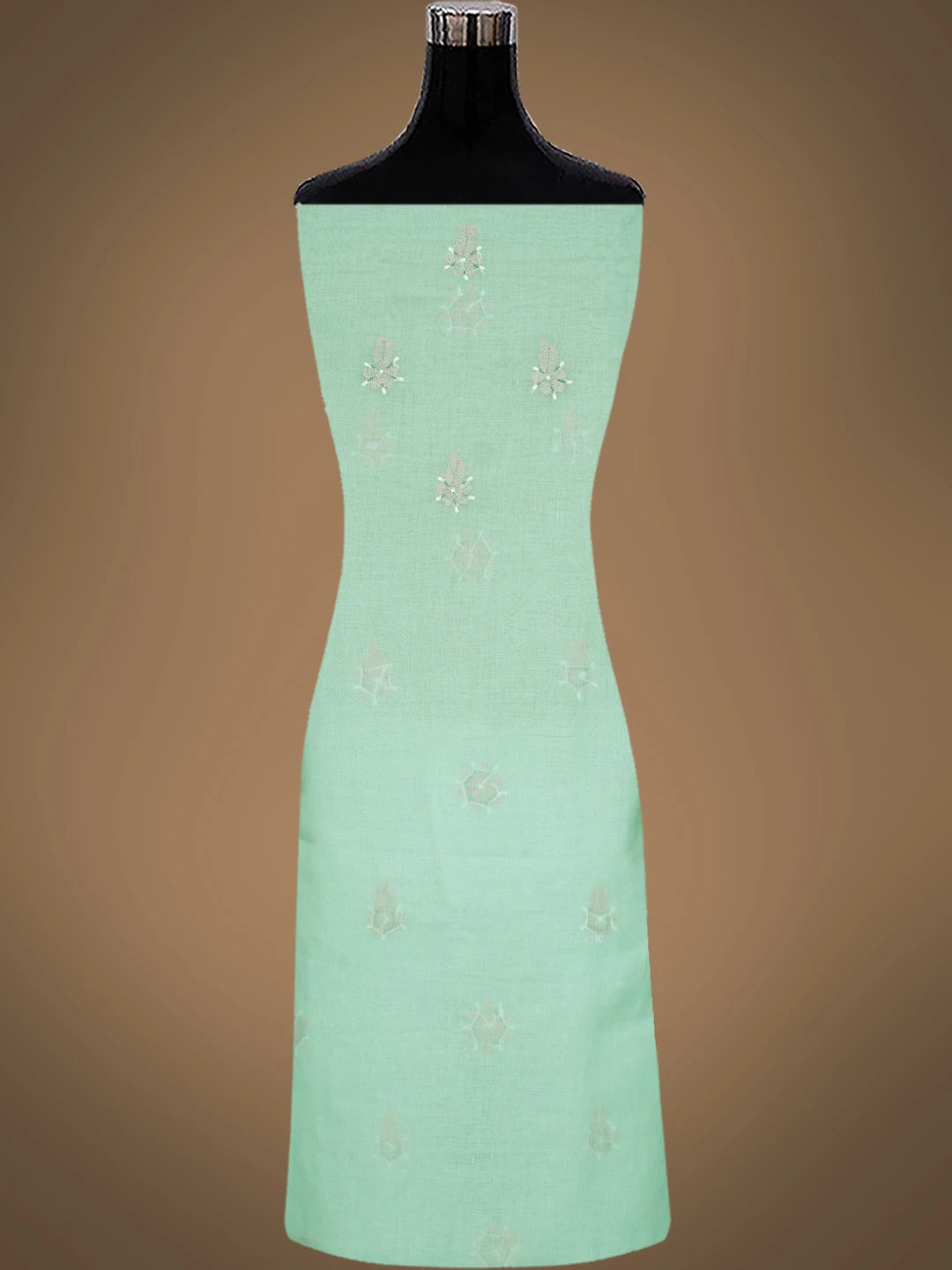 Ada Hand Embroidered Sea Green Cotton Lucknowi Chikankari Unstitched Suit Piece 01A819204
