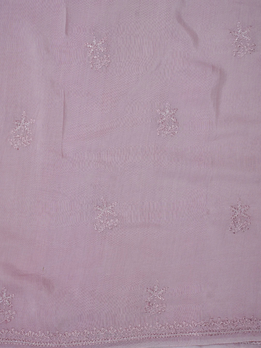 Ada Hand Embroidered Rosy Brown Muslin Lucknowi Chikankari Unstitched Suit Piece With Cutdana Work 01A814814