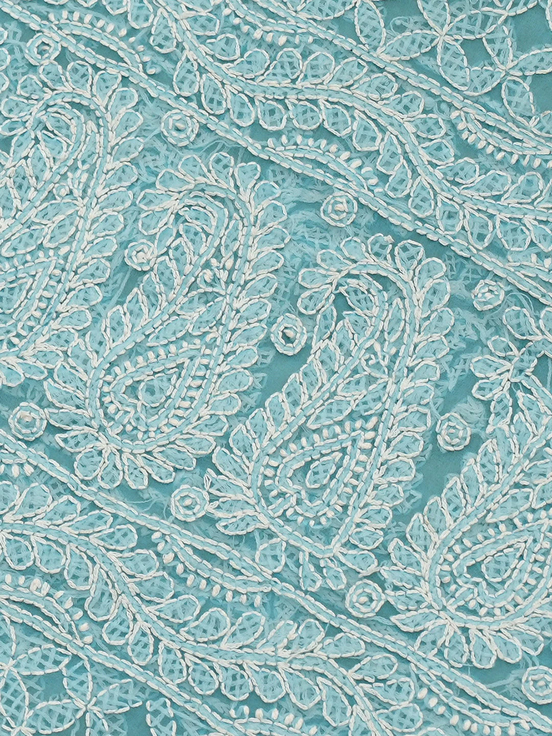 Ada Hand Embroidered Blue Georgette Lucknowi Chikankari Saree With Blouse 01A795597