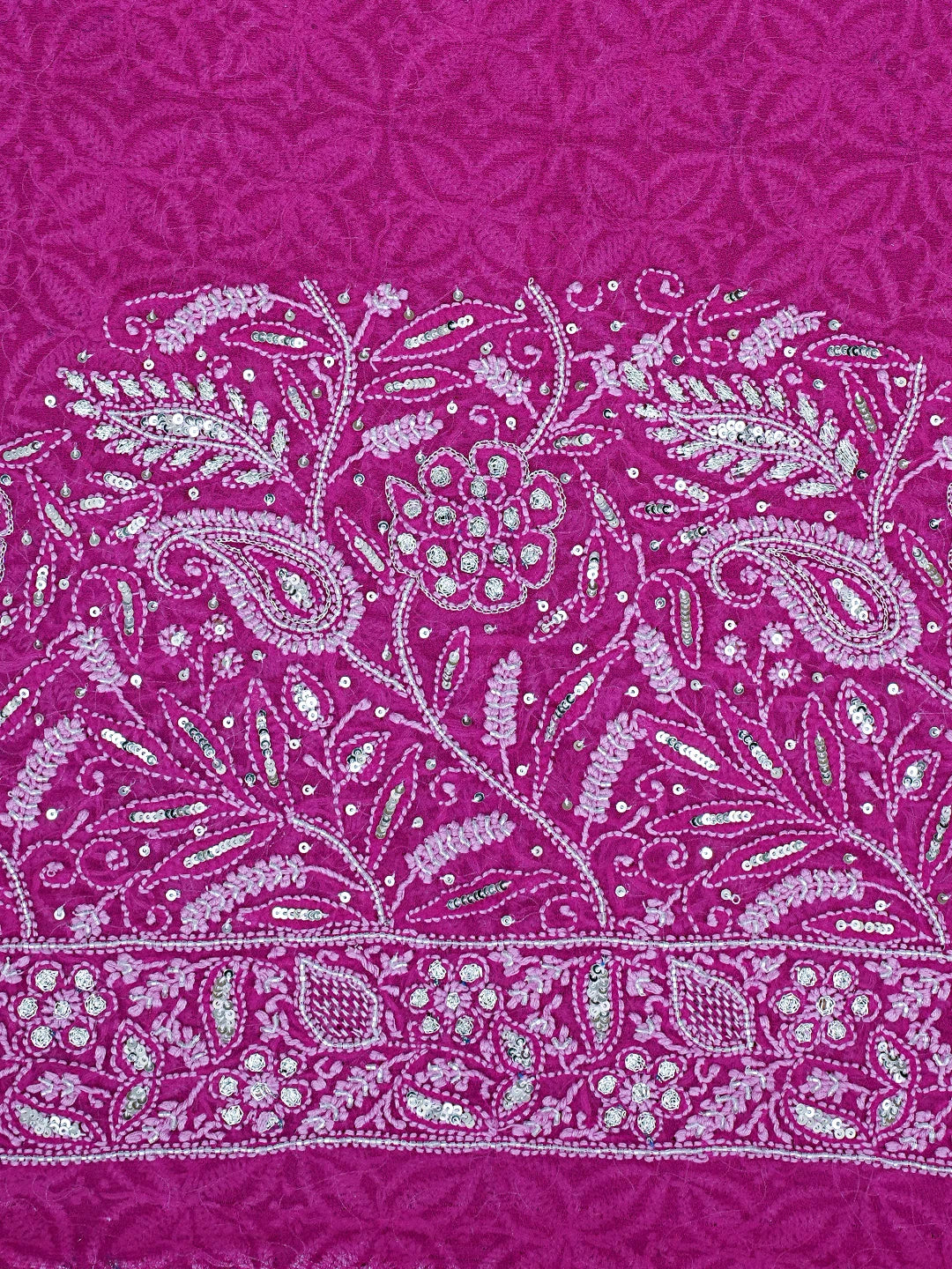 Ada Hand Embroidered Fandango Magenta Pure Georgette Lucknowi Chikankari Lehenga Set With Sequinned Work A26507