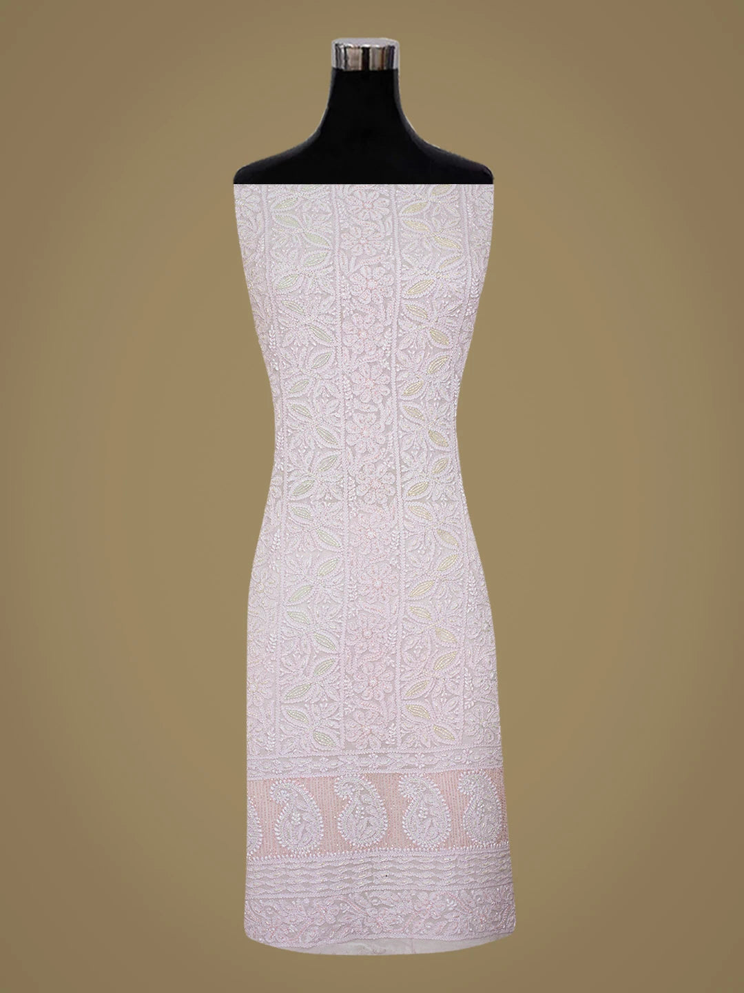 Ada Hand Embroidered Lavender Viscose Georgette Lucknowi Chikankari Unstitched Kurta Dupatta Set With Cutdana Work 01A784864