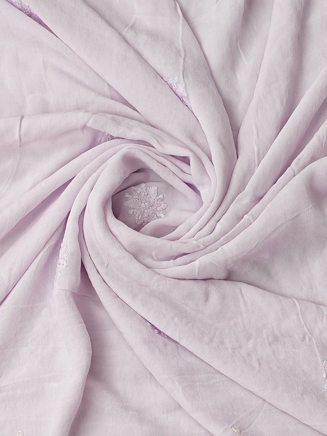 Ada Hand Embroidered Lavender Viscose Georgette Lucknowi Chikankari Unstitched Kurta Dupatta Set With Cutdana Work 01A784864