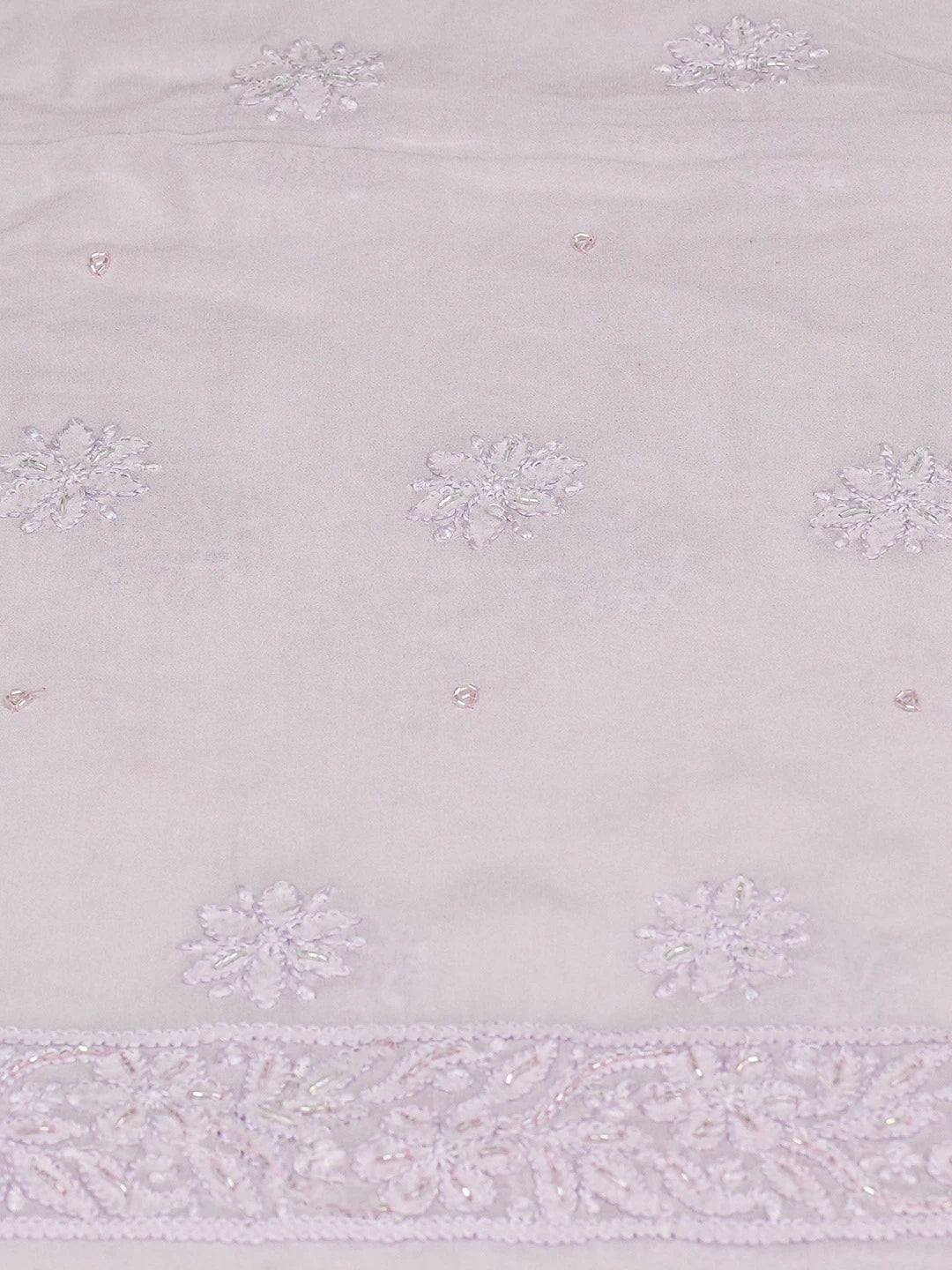 Ada Hand Embroidered Lavender Viscose Georgette Lucknowi Chikankari Unstitched Kurta Dupatta Set With Cutdana Work 01A784864