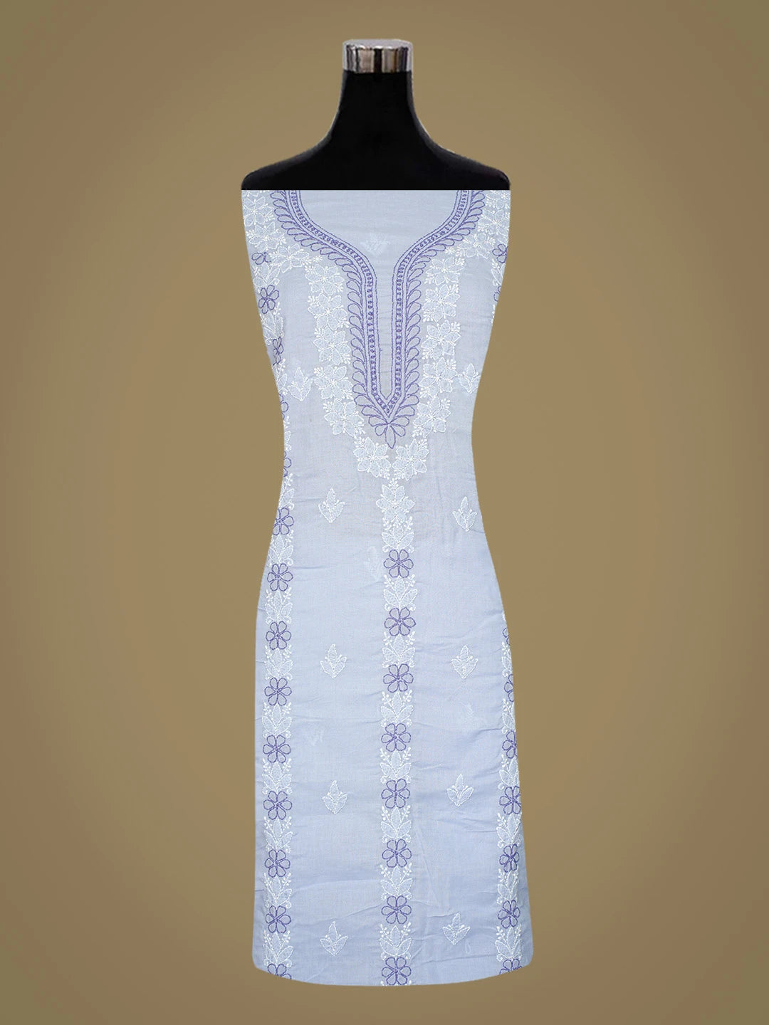 Ada Hand Embroidered Mauve Cotton Lucknowi Chikankari Unstitched Suit Piece 01A818615