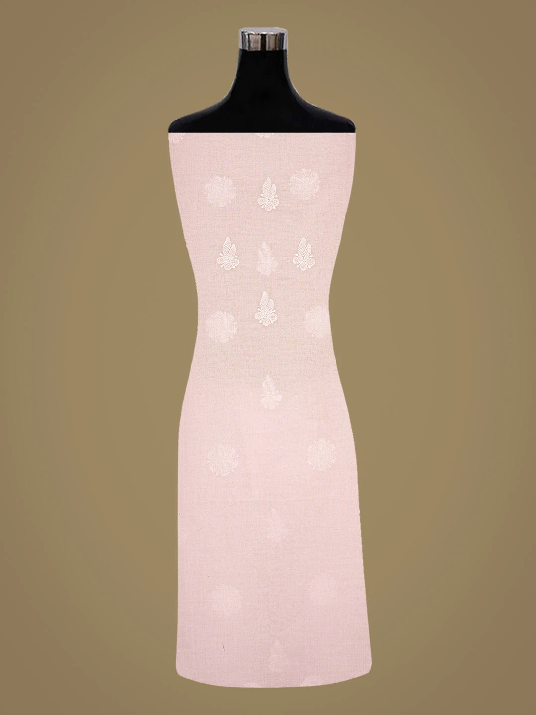 Ada Hand Embroidered Pink Cotton Lucknowi Chikankari Unstitched Suit Piece 01A819040