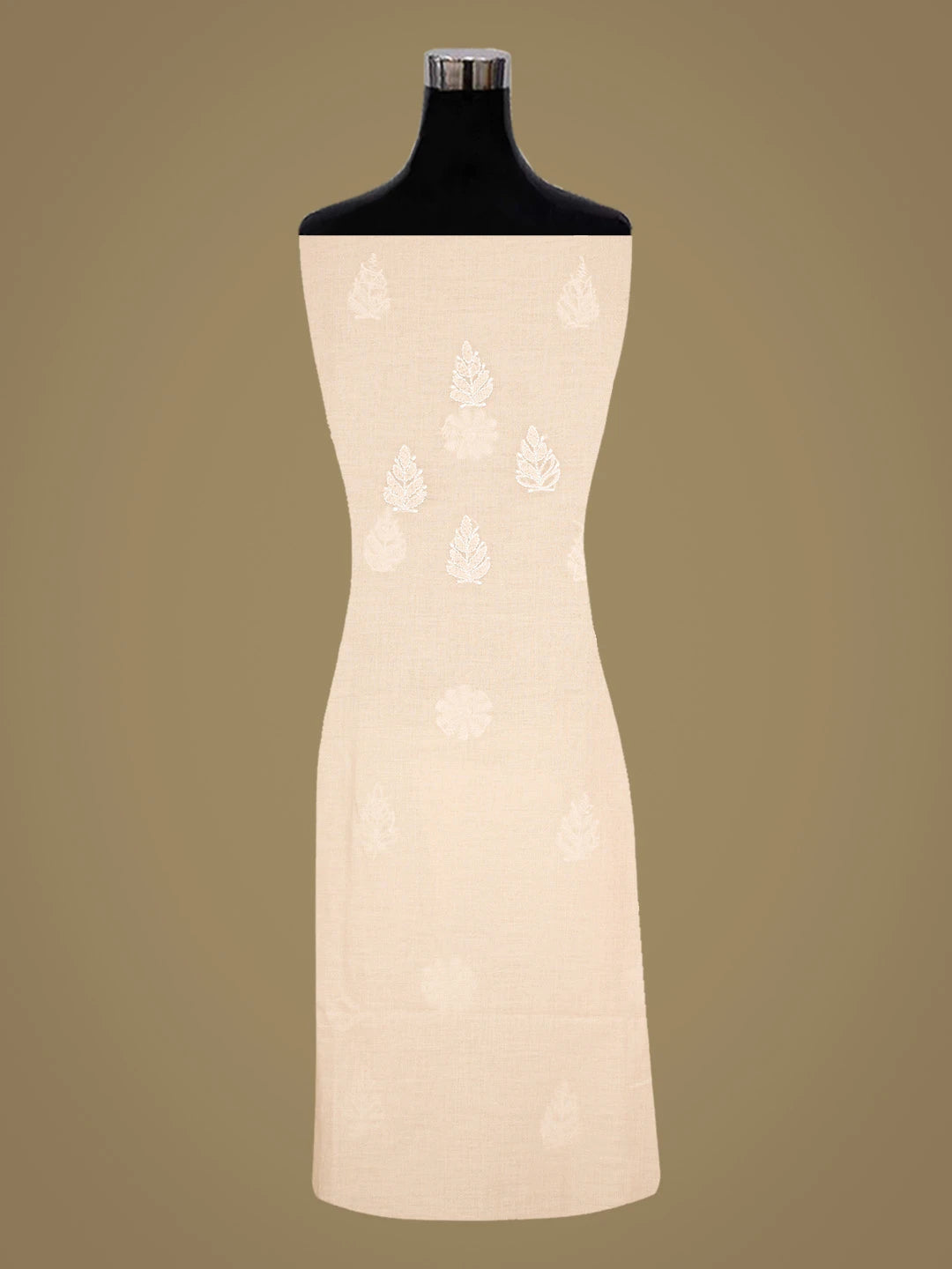 Ada Hand Embroidered Peach Cotton Lucknowi Chikankari Unstitched Suit Piece 01A819058