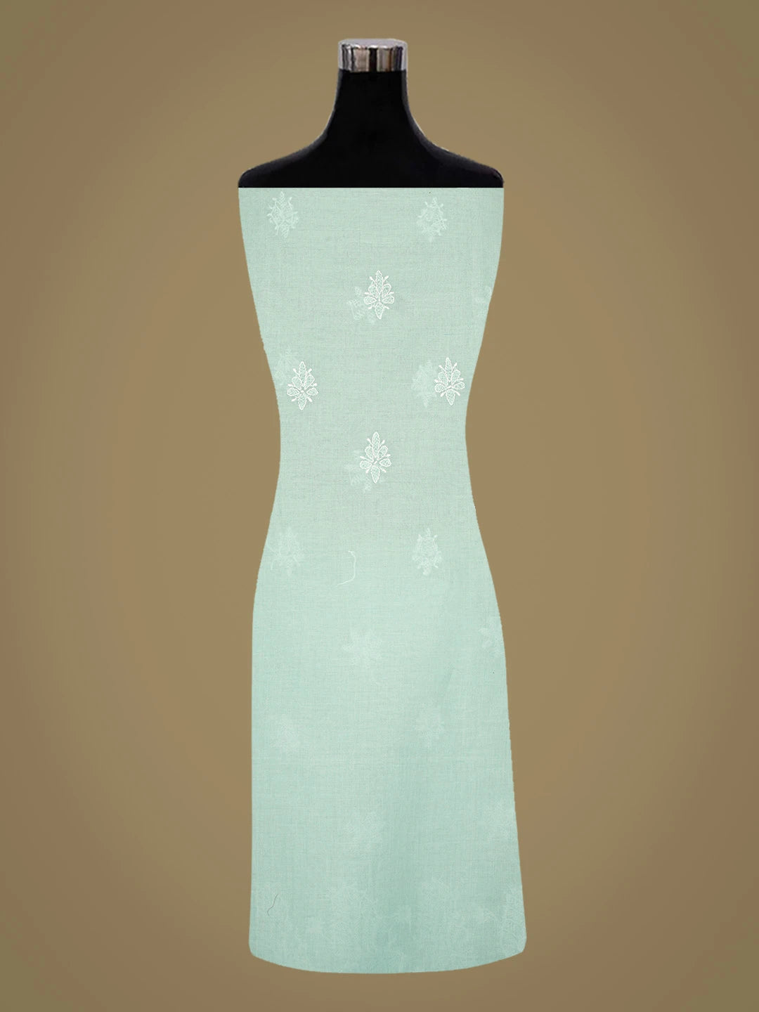Ada Hand Embroidered Sea Green Cotton Lucknowi Chikankari Unstitched Suit Piece 01A819073