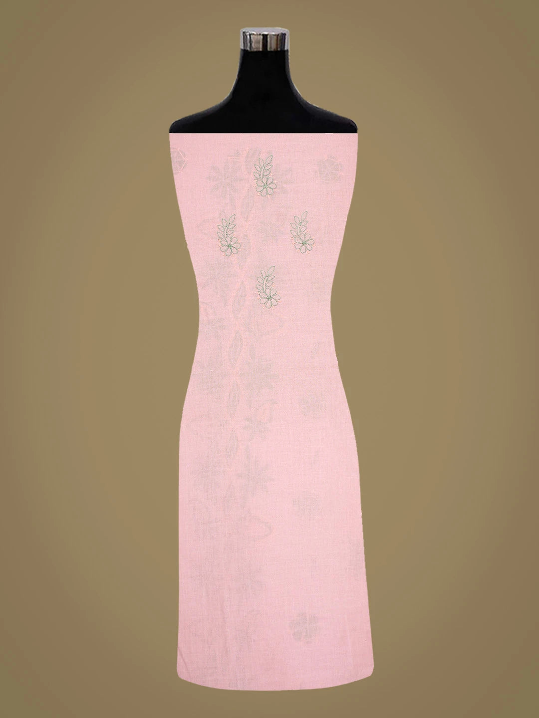 Ada Hand Embroidered Pink Cotton Lucknowi Chikankari Unstitched Suit Piece 08A500486