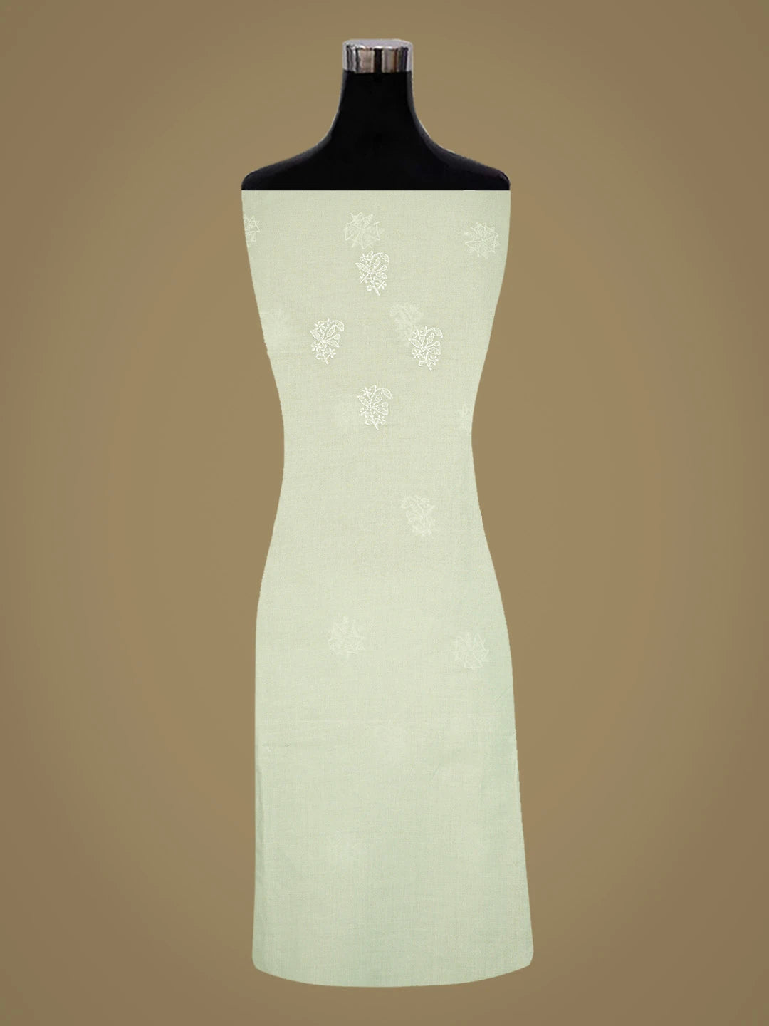 Ada Hand Embroidered Tea Green Cotton Lucknowi Chikankari Unstitched Suit Piece 01A819032