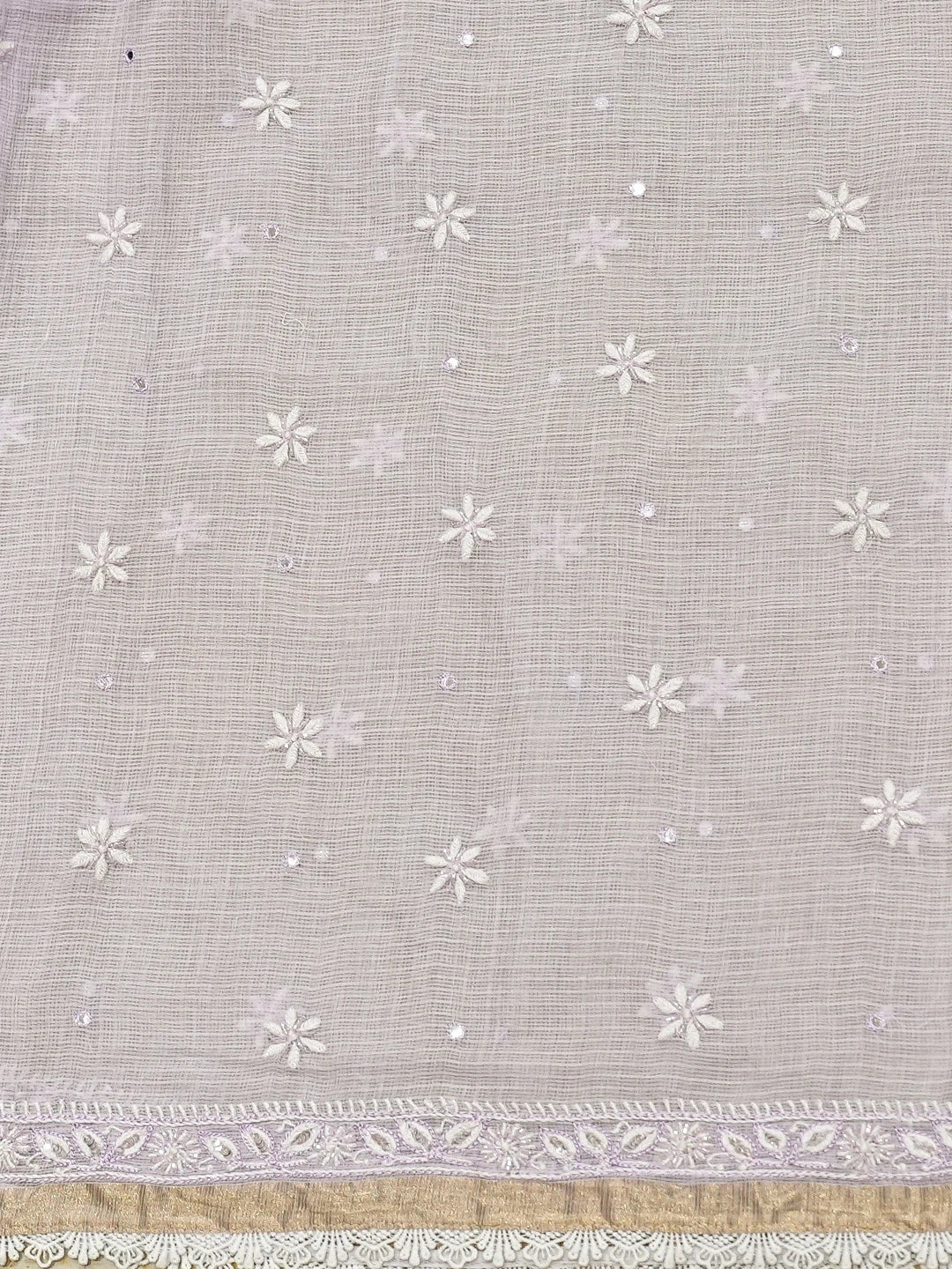 Ada Hand Embroidered Periwinkle Blue Kota Lucknowi Chikankari Saree and Blouse 01A736097