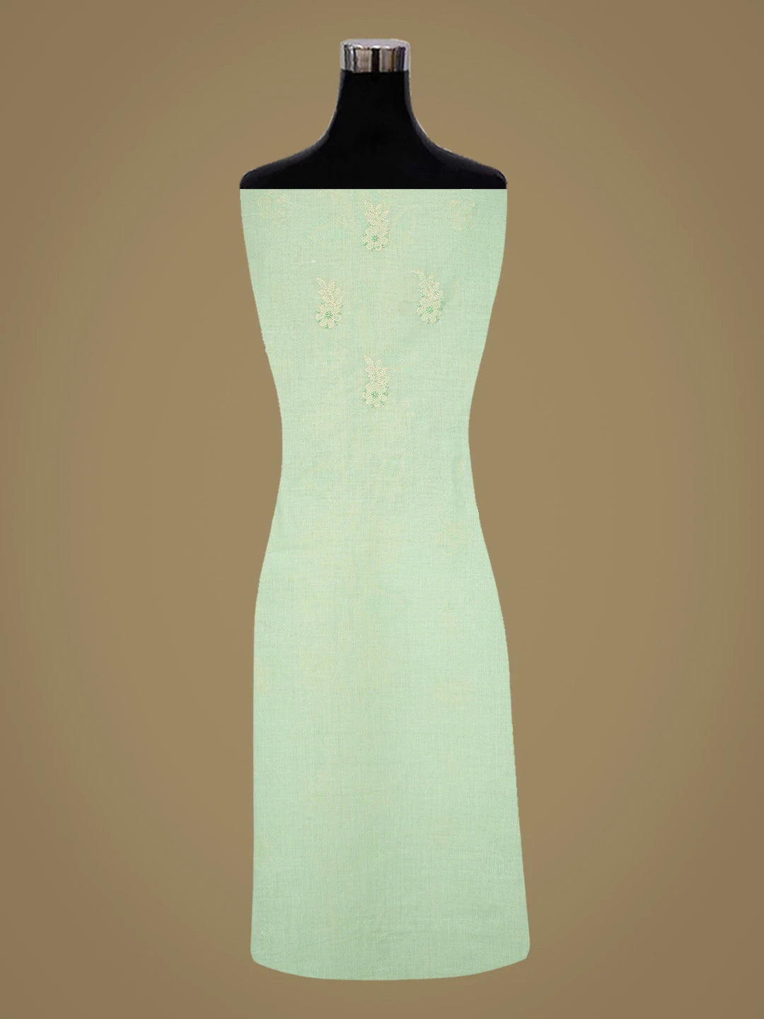 Ada Hand Embroidered Light Green Cotton Lucknowi Chikankari Unstitched Suit Piece 08A500479