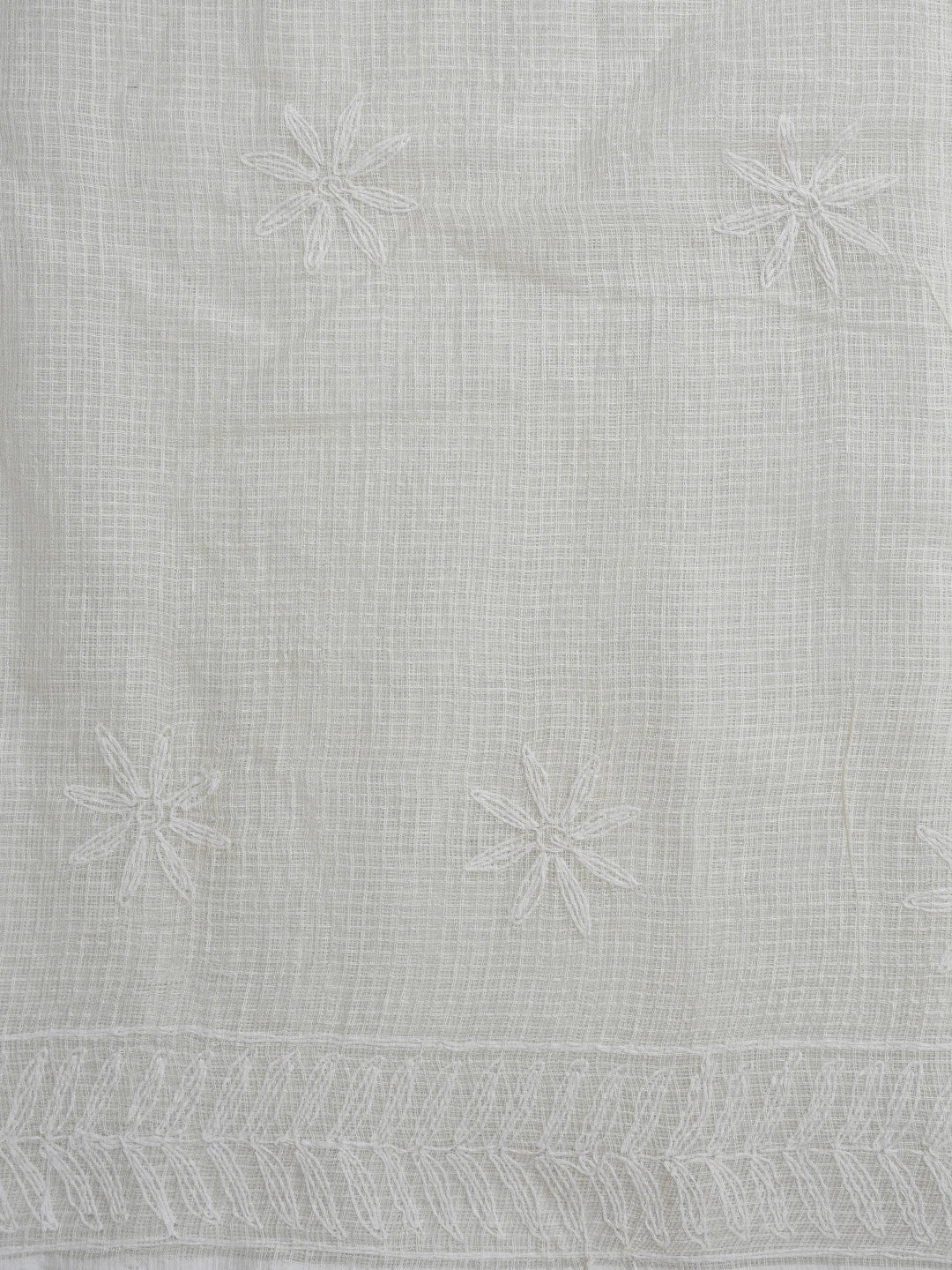 Ada Hand Embroidered Cream Kota Lucknowi Chikankari Saree and Blouse 01A810492