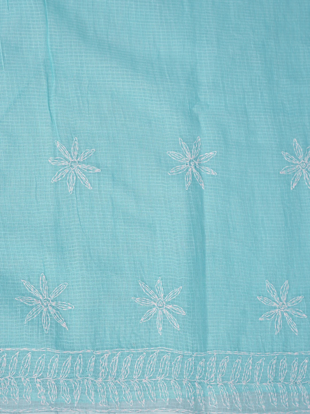 Ada Hand Embroidered Blue Kota Lucknowi Chikankari Saree and Blouse 01A810508