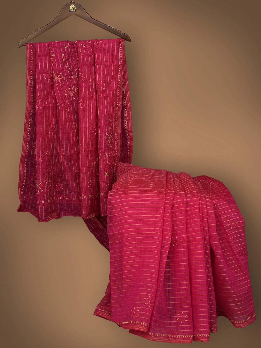 Ada Hand Embroidered Magenta Super Net Lucknowi Chikankari Saree and Blouse 01A814537