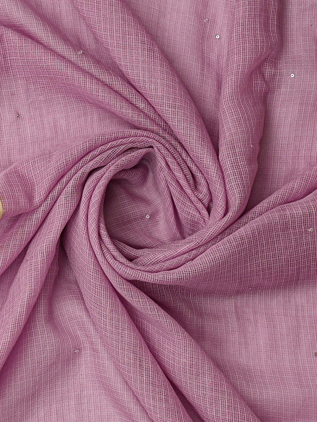 Ada Hand Embroidered Onion Pink Silk Lucknowi Chikankari Unstitched Suit Piece With Cutdana Work 01A783113