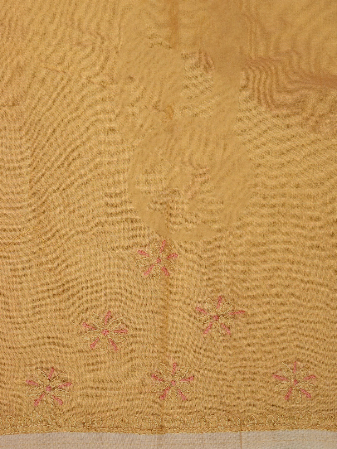Ada Hand Embroidered Beige Super Net Lucknowi Chikankari Saree and Blouse 01A814533