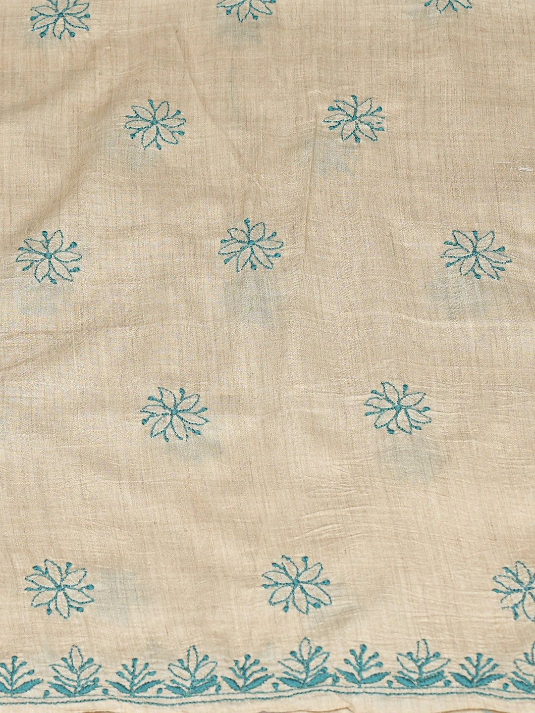 Ada Hand Embroidered Fawn Silk Lucknowi Chikankari Unstitched Suit Piece 01A716144