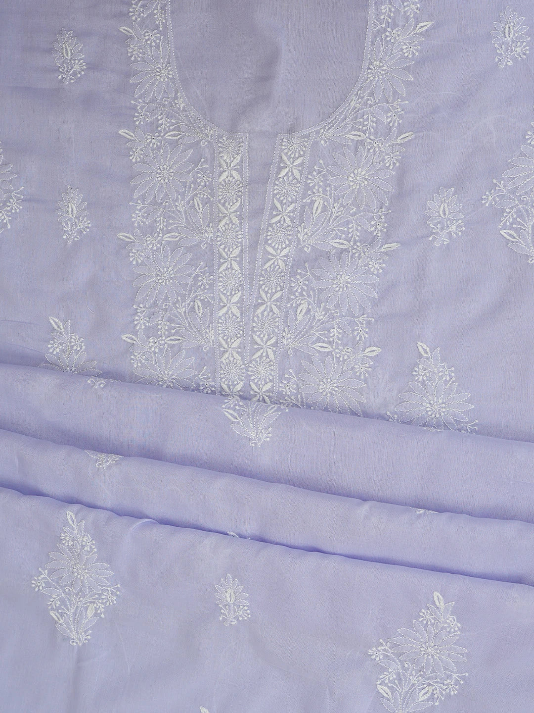 Ada Hand Embroidered Mauve Cotton Lucknowi Chikankari Unstitched Suit Piece 01A773530