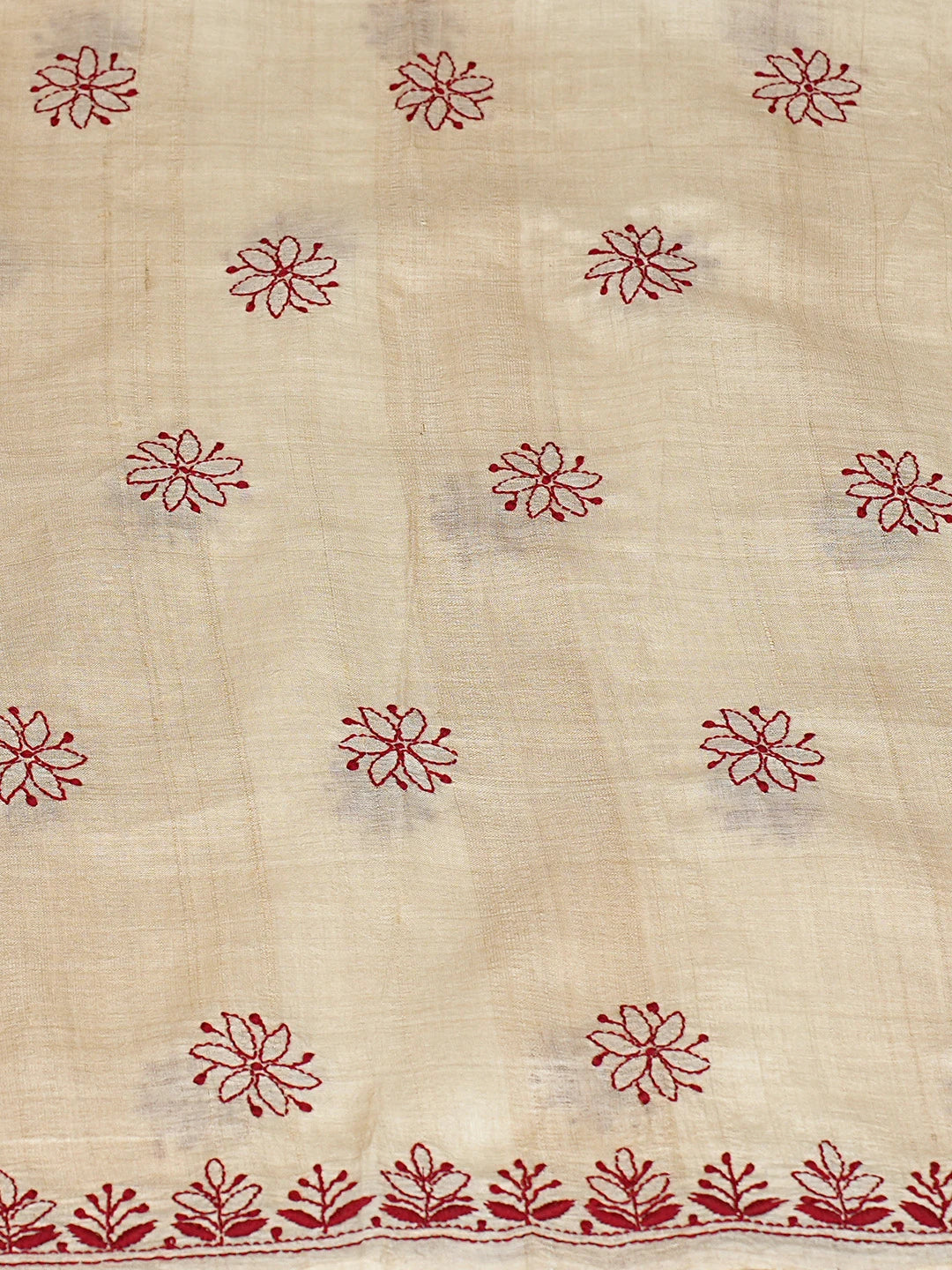 Ada Hand Embroidered Fawn Silk Lucknowi Chikankari Unstitched Suit Piece 01A716141