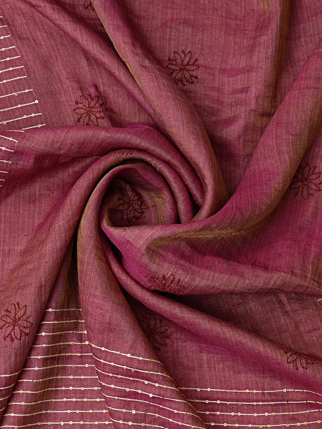 Ada Hand Embroidered Fawn Silk Lucknowi Chikankari Unstitched Suit Piece 01A716141