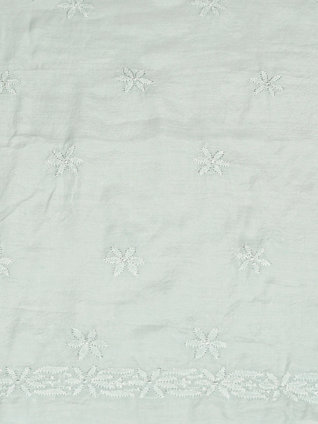Ada Hand Embroidered Ice Blue Muslin Lucknowi Chikankari Unstitched Kurta Piece 01A811318