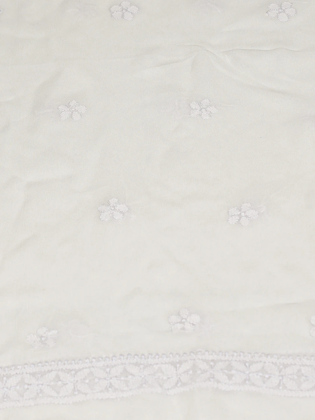 Ada Hand Embroidered Powder Lavender Viscose Georgette Lucknowi Chikankari Unstitched Kurta Dupatta Set 01A785304