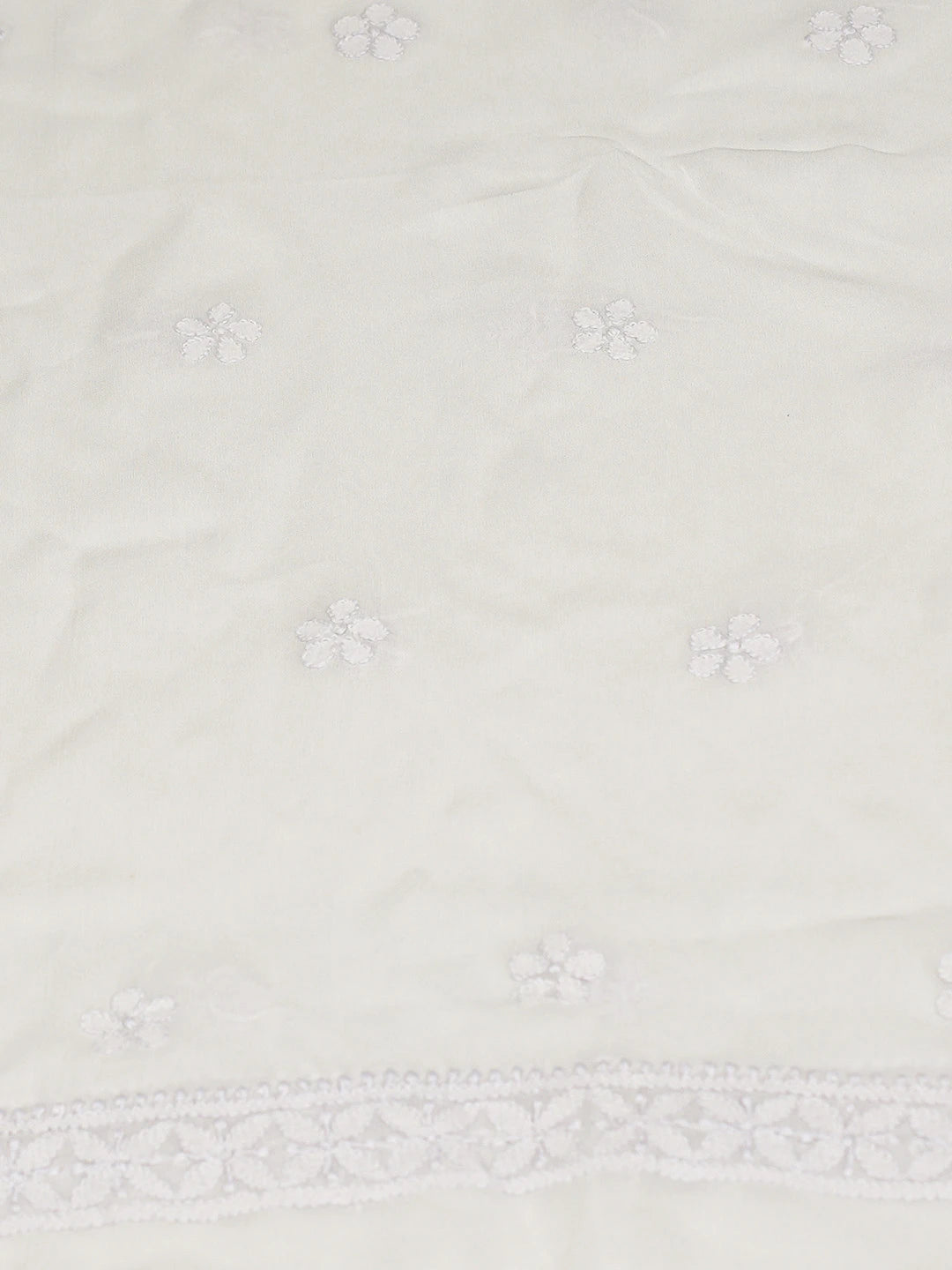 Ada Hand Embroidered Powder Lavender Viscose Georgette Lucknowi Chikankari Unstitched Kurta Dupatta Set 01A785304