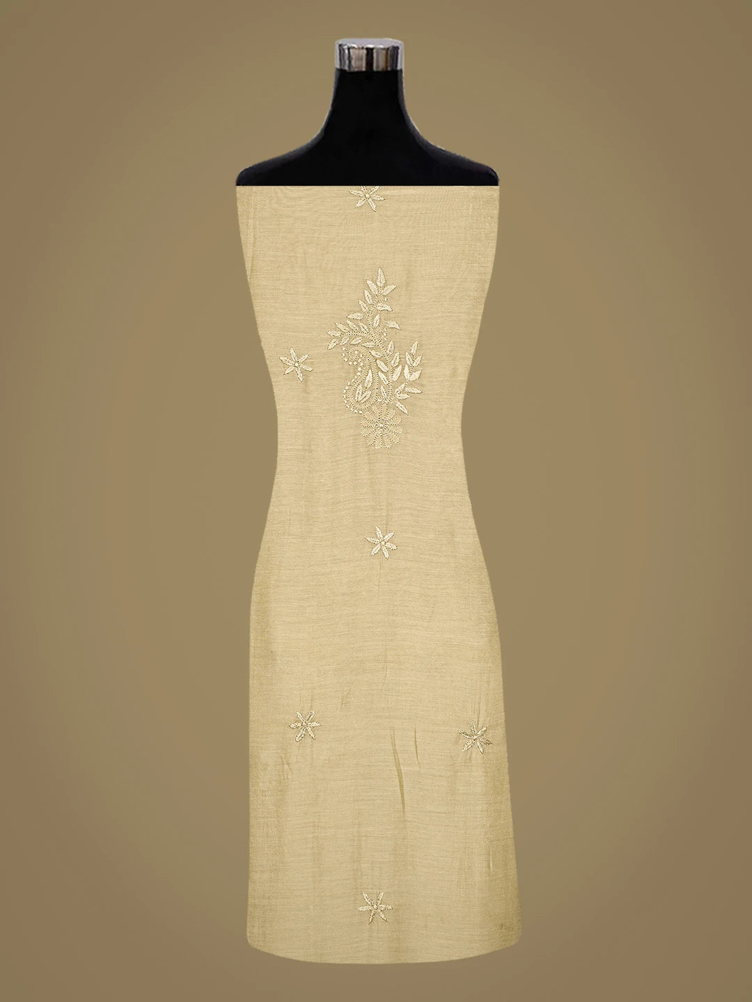 Ada Hand Embroidered Olive Green Muslin Lucknowi Chikankari Unstitched Kurta Piece 01A811322