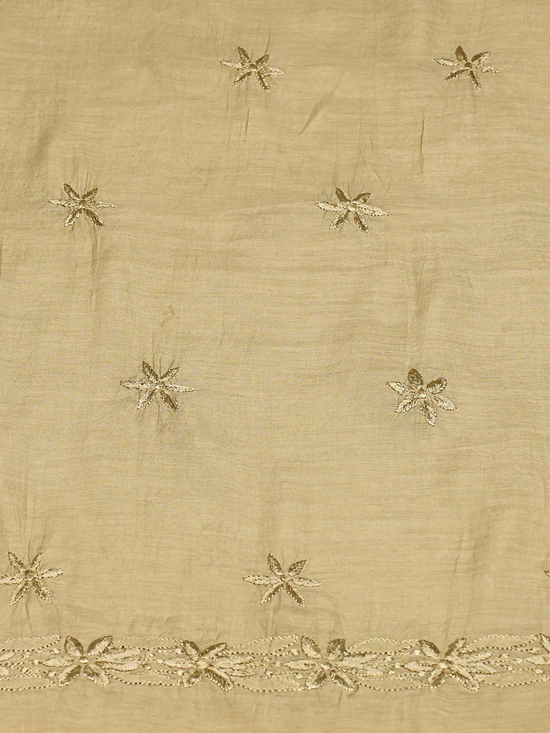 Ada Hand Embroidered Olive Green Muslin Lucknowi Chikankari Unstitched Kurta Piece 01A811322