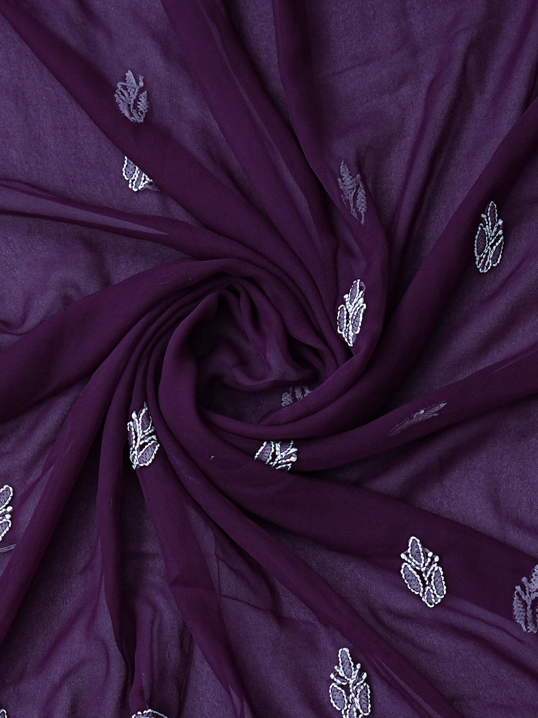 Ada Hand Embroidered Purple Georgette Lucknowi Chikankari Unstitched Suit Piece 01A823498