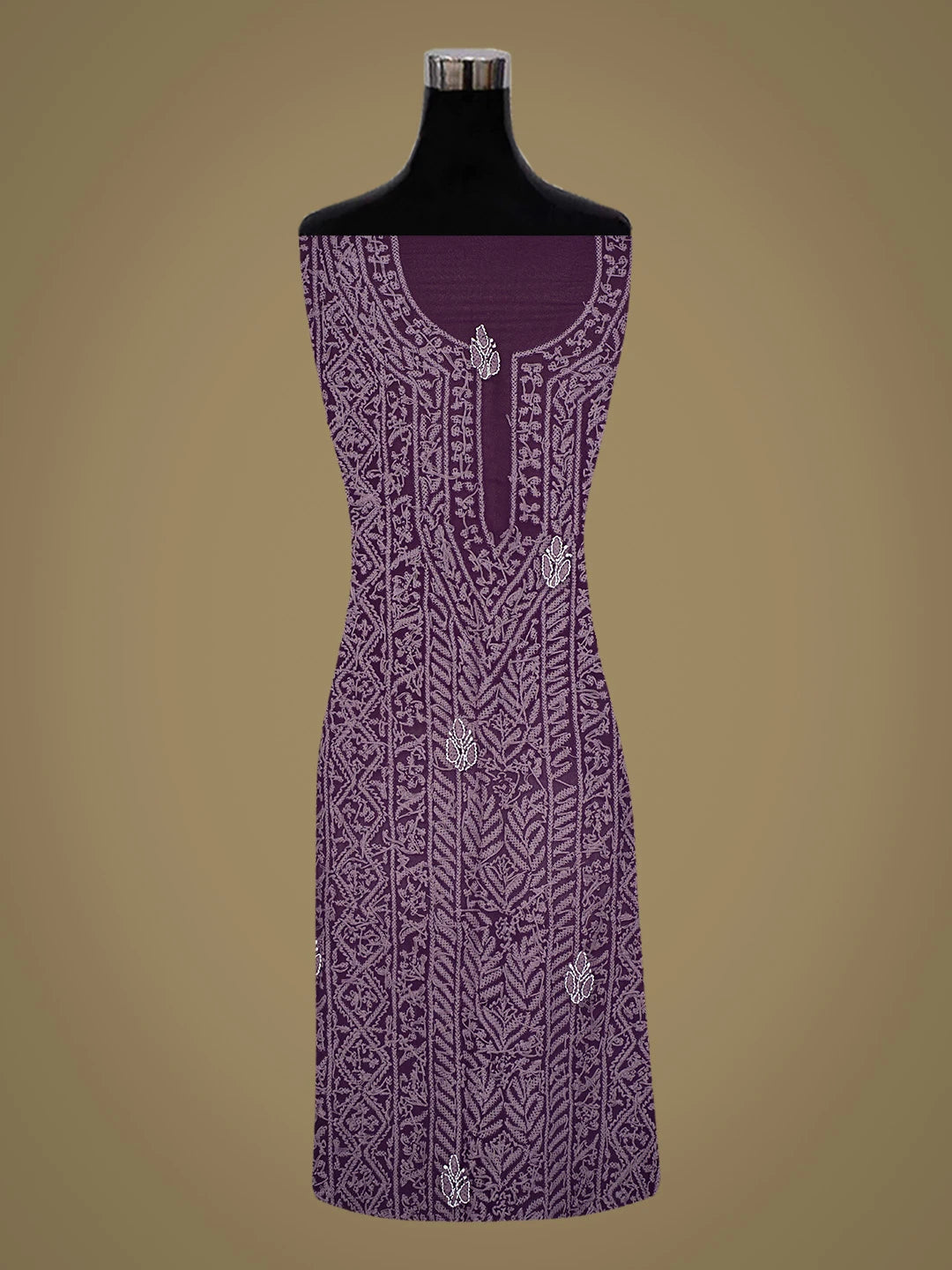 Ada Hand Embroidered Purple Georgette Lucknowi Chikankari Unstitched Suit Piece 01A823498