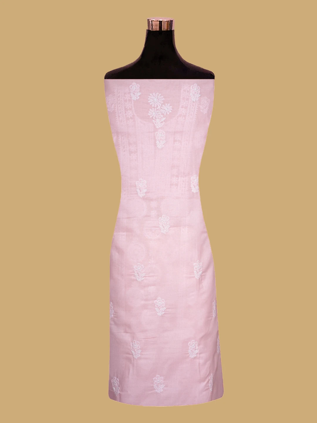 Ada Hand Embroidered Pink Cotton Lucknowi Chikankari Unstitched Suit Piece 01A783022