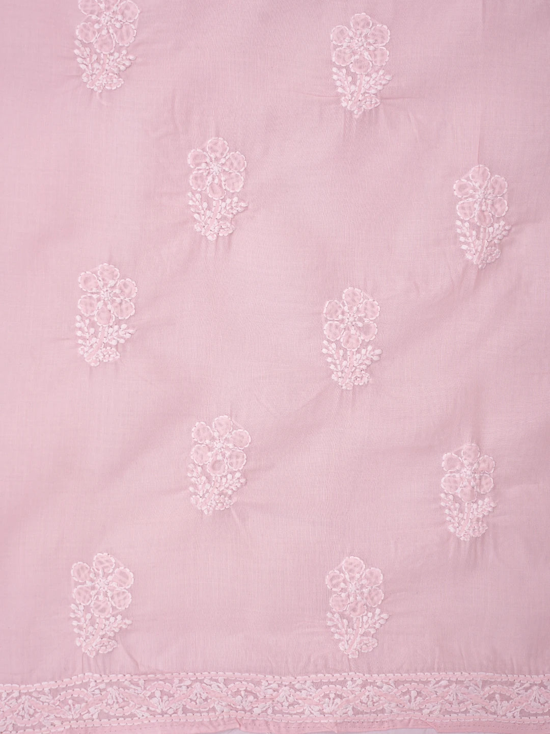 Ada Hand Embroidered Pink Cotton Lucknowi Chikankari Unstitched Suit Piece 01A783022