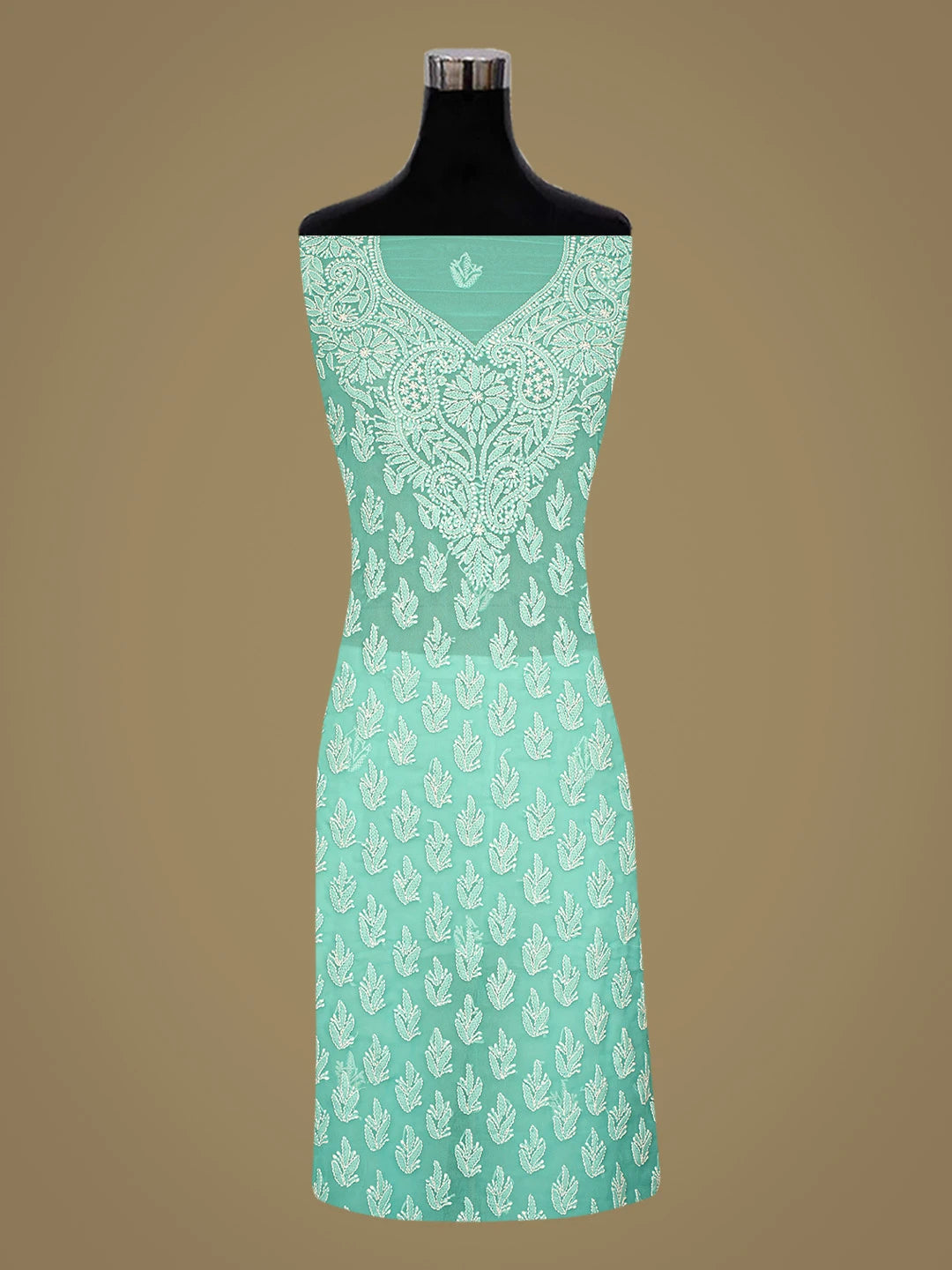 Ada Hand Embroidered Sky Blue Georgette Lucknowi Chikankari Unstitched Suit Piece 01A823780