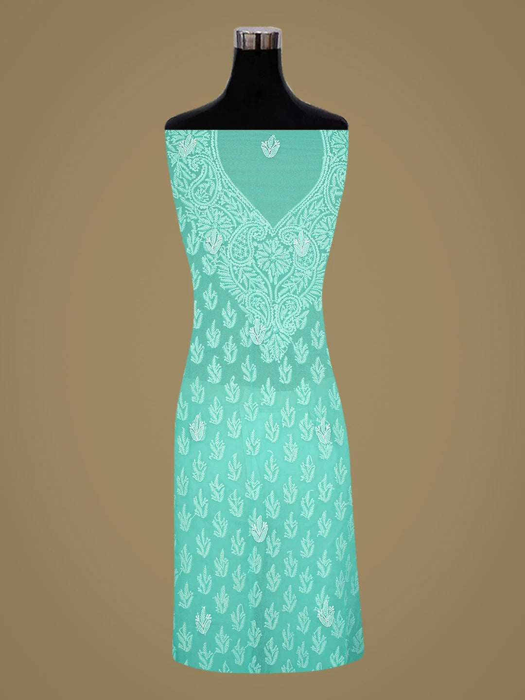 Ada Hand Embroidered Sky Blue Georgette Lucknowi Chikankari Unstitched Suit Piece 01A823780