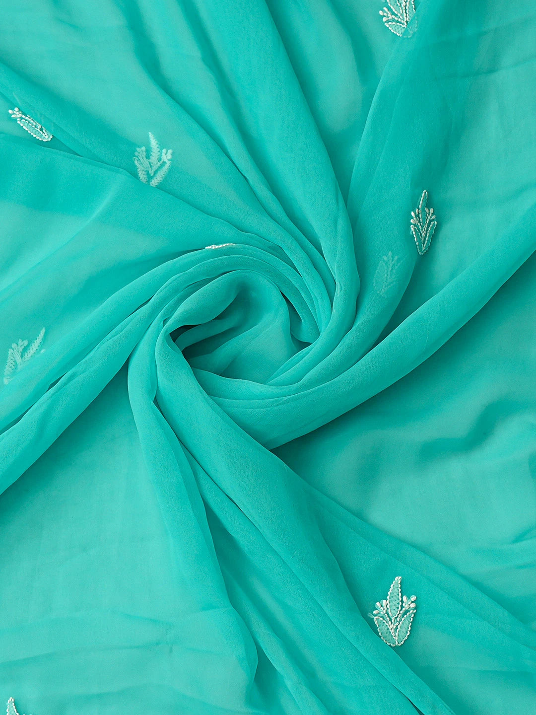 Ada Hand Embroidered Sky Blue Georgette Lucknowi Chikankari Unstitched Suit Piece 01A823780