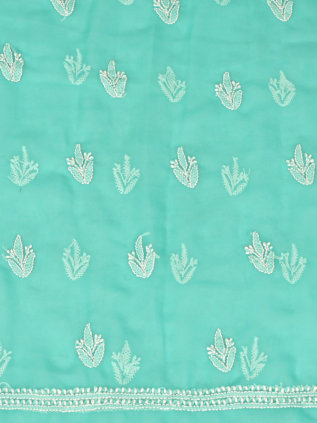 Ada Hand Embroidered Sky Blue Georgette Lucknowi Chikankari Unstitched Suit Piece 01A823780